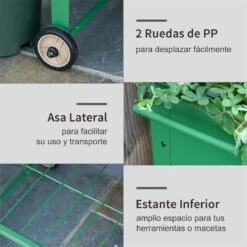 Outsunny Huerto Urbano Jardinera Elevada De Metal Cama De Jardín Con Ruedas Asa Lateral Y Estante Inferior Para Cultivo Plantas Hortalizas Flores 104x39x80 Cm Verde -OUTSUNNY TIENDA 984f56106596a4aebf72d7907a5dfd43105e45b9 dab7e4143d2e468091b7071a10577829