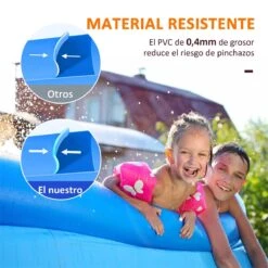 Outsunny Piscina Hinchable Rectangular 1.300 Litros 262x176x56 Cm Para 1-2 Personas Piscina Inflable Familiar Para Adultos Y Niños En Jardín Patio Exterior Azul -OUTSUNNY TIENDA 98b724cc6e48a74c4c7b5c28ead822b2f09118af f955347f426845b8a0cb41bca5638b8f