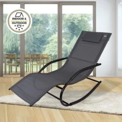 Silla Tumbona Mecedora De Jardín Antracita Con Cojín Aktive -OUTSUNNY TIENDA 990fa4559e88c2471374b6aa9dc2a61e0e292a6a 94ea8a2e58b546858c96859f8b06c832