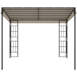 Outsunny Pérgola De Pared 3x3 M Cenador De Jardín Con Toldo Protección Solar Y 2 Orificios De Drenaje Gazebo Carpa De Metal Para Fiestas Celebraciones Patio Exterior Beige -OUTSUNNY TIENDA 99f435bc00627d62e9e37e73a768d5c92ba70cff ca5f7140cf394b78bc2da877ab17e917