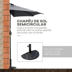 Outsunny Sombrilla Semicircular Con 24 Luces LED Solar 270x135x240 Cm Parasol De Jardín Con Manivela Techo De Ventilación Para Pared Terraza Gris 14 Outsunny Sombrilla Semicircular Con 24 Luces LED Solar 270x135x240 Cm Parasol De Jardín Con Manivela Techo De Ventilación Para Pared Terraza Gris -OUTSUNNY TIENDA 99ff920fd6766e3bb49ca85b68893402944b61f8 10fe215f2a68452f9d76fe22ae99d4d7