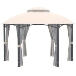Outsunny Cenador De Jardín Hexágono 4x4 M Pabellón Exterior Con Doble Techo De Ventilación Y 6 Mosquiteras Con Cremallera Para Fiestas Balcón Patio Caqui -OUTSUNNY TIENDA 9c978860a8f3c628b31d398be1784f8f2ec97c68 img 8