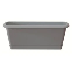 Prosperplast Jardinera Respana Con Soporte De Plastico En Color Gris Piedra 49 (largo) X 18,4 (ancho) X 14,5 (alto) Cm