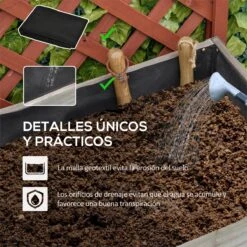 Outsunny Huerto Urbano Elevado De Madera 140x46x75,5 Cm Mesa De Cultivo De Jardín Con 2 Baldas Laterales Estante Inferior Y 2 Orificios De Drenaje Para Plantas Flores Gris 17 Outsunny Huerto Urbano Elevado De Madera 140x46x75,5 Cm Mesa De Cultivo De Jardín Con 2 Baldas Laterales Estante Inferior Y 2 Orificios De Drenaje Para Plantas Flores Gris -OUTSUNNY TIENDA 9e6138d0d81131331855580680caff53ee37781c 7cd1197f3f614a8daef590a382bc6462