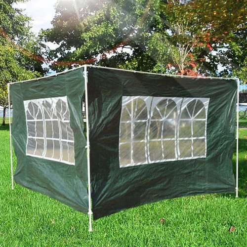 Outsunny 2 Paredes Parte Laterales Para Carpa 3x3m 3x6m Lado Parasol De Gazebo Tela Oxford Impermeable Con Ventanas Medidas 293x193cm Verde Oscuro 4 Outsunny 2 Paredes Parte Laterales Para Carpa 3x3m 3x6m Lado Parasol De Gazebo Tela Oxford Impermeable Con Ventanas Medidas 293x193cm Verde Oscuro - Imagen 2