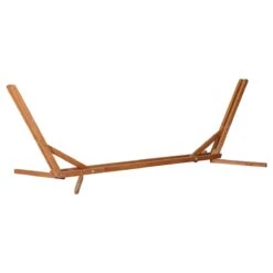 Outsunny Soporte Para Hamaca De Madera Plegable Ajustable De 3 Niveles Estructura Para Hamaca 217-380 Cm De Longitud Carga Máx. 150 Kg Para Jardín Terraza 388x152x89 Cm Teca