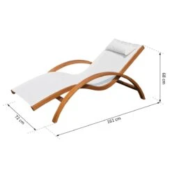 Outsunny Tumbona Tipo Hamaca Para Jardín Terraza Playa Piscina O Patio 161x72x68 Cm Color Blanco Hecha De Madera Malla Y Texteline Con Almohadilla -OUTSUNNY TIENDA a126bfbc8f21879d26f62eec45cfcf84ed685320 e1e40578c294421699b82c3075b65016