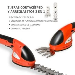 Outsunny Tijeras Cortacésped Y Arreglasetos 2 En 1 A Batería De 3.6V Con 2 Cuchillas Ancho De Corte 12 Cm/8 Cm Para Setos Césped Llave De Seguridad 37x6x9,5 Cm Rojo Y Negro -OUTSUNNY TIENDA a269a99a9ed0eef110efa411f4034a207e5caeaf af199e876edc4379a1b42bb8d4493b28