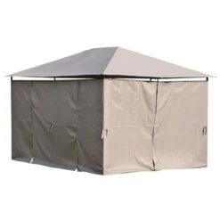 Outsunny Cenador Con Techo Al Aire Libre Gazebo Pabellón Exterior Con Pared Lateral Cenador Carpa De Jardín 4x3 M Marco De Acero Para Fiesta Eventos -OUTSUNNY TIENDA a35756f660bace6fae26c890c387f98c05f998d0 a33d4589cc5e4f46bc3c25f279892963