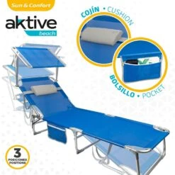Tumbona Plegable Con Parasol Y Cojín Aktive Beach -OUTSUNNY TIENDA a4543a36b3a1a1fa782ae1841c78ecdf6ff7ed89 055eb908a9d4448ba7013dedeeeef850