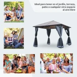 Outsunny Cenador De Jardín 3x3 M Pabellón De Exterior Con Techo De Policarbonato 4 Cortinas Laterales Y 4 Mosquiteras Con Cremalleras Marco De Metal Para Fiestas Eventos Multicolor 20 Outsunny Cenador De Jardín 3x3 M Pabellón De Exterior Con Techo De Policarbonato 4 Cortinas Laterales Y 4 Mosquiteras Con Cremalleras Marco De Metal Para Fiestas Eventos Multicolor -OUTSUNNY TIENDA a45dab8952543edebad0ed10940ed5ab245a7d44 2cd6415e9ed54d2d95adea8b0713b8ec