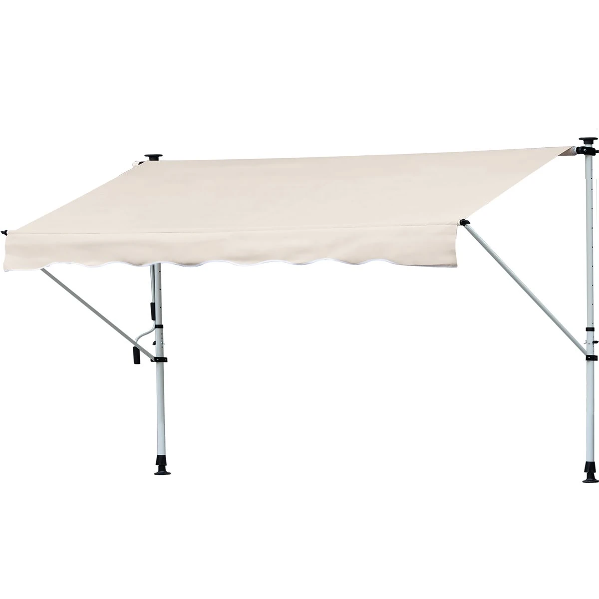 Outsunny Toldo Manual Retráctil Para Exterior 400x120x170-280 Cm Toldo Enrollable Altura Ajustable Con Manivela Protección Solar Para Terraza Balcón Jardín Beige 3 Outsunny Toldo Manual Retráctil Para Exterior 400x120x170-280 Cm Toldo Enrollable Altura Ajustable Con Manivela Protección Solar Para Terraza Balcón Jardín Beige
