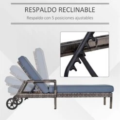 Outsunny Conjunto De 2 Tumbonas De Ratán De Jardín Con Cojines Acolchados Respaldo Ajustable En 5 Posiciones 2 Ruedas Y Tela Extraíble Lavable 67x196x51 Cm Gris 15 Outsunny Conjunto De 2 Tumbonas De Ratán De Jardín Con Cojines Acolchados Respaldo Ajustable En 5 Posiciones 2 Ruedas Y Tela Extraíble Lavable 67x196x51 Cm Gris -OUTSUNNY TIENDA a6058334e12a1f94b3775c743e8e37d3af3928a3 97ef43b5f2924e279cc245223cbac6d3