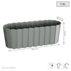 Prosperplast Jardinera Para Balcón BOARDEE BASIC 7,9L., Dimensiones (mm) 587x144x130, Color Gris Piedra -OUTSUNNY TIENDA a7841a882c0b8d29000131bcc192ae1d77a908cb d299f8a6498441ecbddfb0998a4193cd