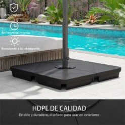 Outsunny Pesos Para Base De Sombrilla En Voladizo De 4 Piezas Rellenable De Arena 120 Kg O Agua 160 Kg Para Sombrilla De Plátano Base Cruzada 90x90x10,5 Cm Negro -OUTSUNNY TIENDA a7f7b7f3d460be58c6683511302a7f8fb15b9db7 f24cd86cc7c148d495f646079665b0a2