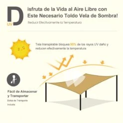 Outsunny - Toldo Vela Cuadrado (varios Tamaños Y Colores), Tamaño 3x3m, Color Arena 11 Outsunny - Toldo Vela Cuadrado (varios Tamaños Y Colores), Tamaño 3x3m, Color Arena -OUTSUNNY TIENDA a8528452f3844e16d95e5c34902fe5e956c3eae3 7bfa1d8292e542efb634db784e53b91a