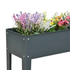 Outsunny Jardinera Elevada Cama De Jardín Elevada Rectangular Mesa De Cultivo Para Plantas Verduras Y Flores Con 3 Orificios De Drenaje 100x30x80 Cm Gris -OUTSUNNY TIENDA a94f8b7becf7295fd8d5ec062e90c43af523311a 00257fd6e3144385b2bea57f5e7ad4a7