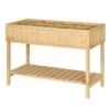 Outsunny Huerto Urbano De Madera 120x60x81 Cm Jardinera Elevada Para Cultivo De Plantas Flores Con Estante Inferior Para Jardín Terraza Exterior Natural