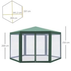 Outsunny Carpa Gazebo Tipo Cenador Hexagonal Con Mosquitera Para Jardín Y Terraza Ø1,97 M Material De Poliéster Repelente Al Agua (Verde) 12 Outsunny Carpa Gazebo Tipo Cenador Hexagonal Con Mosquitera Para Jardín Y Terraza Ø1,97 M Material De Poliéster Repelente Al Agua (Verde) -OUTSUNNY TIENDA aecb6cd3dfc3b9f67fdcec50d0dc23bb8626c9ac bad51917a4104a84976254d69113ce73