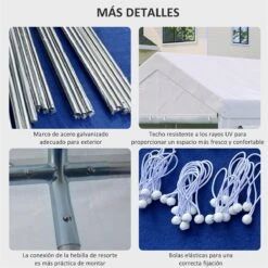 Outsunny Carpa De Jardín 6x3 M Carpa Para Fiestas Cenador De Exterior Con 3 Puertas Extraíbles Ventanas De Malla Enrollables Para Terraza Bodas Eventos Blanco -OUTSUNNY TIENDA b102a7e1c86b3f10d9e98f923b19c40f0251a04d 4aeb0957f179465eb5d131cf981669ae