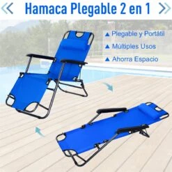 Outsunny Tumbona Reclinable Y Plegable Con Respaldo Ajustable Reposabrazos Almohada Y Reposapiés Para Jardín Terraza Carga 136 Kg 153x60x29 Cm Azul -OUTSUNNY TIENDA b186455b73afb1a11d8ca2d0a6155bf7f06bf905 11153db8db564ca38007e277c25772fc