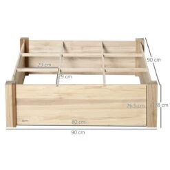 Outsunny Huerto Urbano De Madera Cuadrada 90x90x28 Cm Con 9 Compartimentos Extraíbles Arriate De Jardín Para Cultivos Plantas Flores Natural -OUTSUNNY TIENDA b18db2d29fd64aa1a30814b36b24d2501740a49c 13200f1ba47440789c71f8a73abdc479