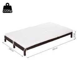 Outsunny Conjunto De Tumbona Exterior De Ratán 2 Plazas Con Cojines Acolchados Resistente Al Agua Con Respaldo Regulable De 5 Niveles Soporta 220 Kg 195x120x28 Cm Marrón -OUTSUNNY TIENDA b28ee9cd87b023887b846d62224fee33d3415182 d23661f9e9e54157983c2ffbadf4e9f6