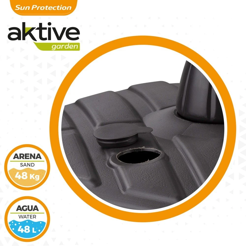 Base Para Sombrilla Cuadrada Antracita 33-48 Mm Aktive 6 Base Para Sombrilla Cuadrada Antracita 33-48 Mm Aktive - Imagen 4