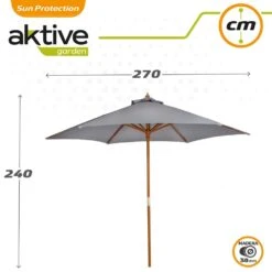 Parasol HexagonalAktive Garden D270 Cm Color Antracita Mástil Madera -OUTSUNNY TIENDA b48a9b40e98ee8bcb255689b9725e6a5a9124b14 fb0c1df931f242ea9dbe569b2e9f0d76