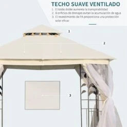Outsunny Cenador De Jardín 300x300x280 Cm Carpas Para Exterior Grandes Doble Techo Con Mosquitera Y Piquetas Para El Suelo Fácil De Drenar Poliéster Acero Blanco 14 Outsunny Cenador De Jardín 300x300x280 Cm Carpas Para Exterior Grandes Doble Techo Con Mosquitera Y Piquetas Para El Suelo Fácil De Drenar Poliéster Acero Blanco -OUTSUNNY TIENDA b6e802448b23693babbe3fdd69fb6857c8b27ab2 179d08b35d20470cbf2b1121fbbb6f75