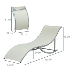 Outsunny 2 Tumbonas Plegables En Forma De S Ergonómica Con Marco De Aluminio Texteline Para Piscina Patio Jardín Terraza 165x61x63 Cm Beige -OUTSUNNY TIENDA b7429b6004ee4a722872b073e5e6a93491655fbc 44547aa2f3de40028c318c3ed715df93