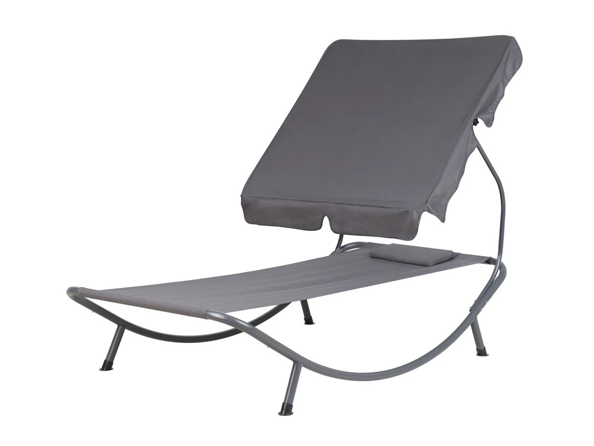 Tumbona De Jardín Metal Gris Con Techo Ajustable TERNO 7 Tumbona De Jardín Metal Gris Con Techo Ajustable TERNO - Imagen 5