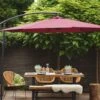 Sombrilla Voladiza De Poliéster Rojo/borgoña 300 Cm RAVENNA
