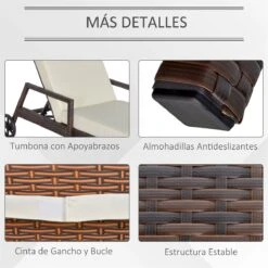 Outsunny Conjunto De 2 Tumbonas De Ratán De Jardín Con Cojines Acolchados Respaldo Ajustable En 5 Posiciones 2 Ruedas Y Tela Extraíble Lavable 67x196x51 Cm Crema 16 Outsunny Conjunto De 2 Tumbonas De Ratán De Jardín Con Cojines Acolchados Respaldo Ajustable En 5 Posiciones 2 Ruedas Y Tela Extraíble Lavable 67x196x51 Cm Crema -OUTSUNNY TIENDA bb1726e1162a126728e2c0d9ff239c49f9231c9b 268ab1e9c51e45ad9855237503eee640