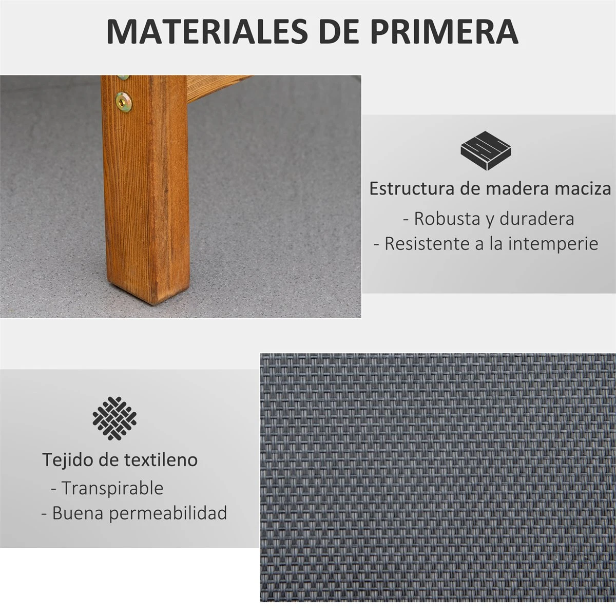 Outsunny Tumbona De Jardín Tipo Hamaca Con Altura De Respaldo Ajustable Reposacabeza Extraíble Y Marco De Madera Ergonómico Para Terraza Playa Exterior 180x56x72 Cm Negro 7 Outsunny Tumbona De Jardín Tipo Hamaca Con Altura De Respaldo Ajustable Reposacabeza Extraíble Y Marco De Madera Ergonómico Para Terraza Playa Exterior 180x56x72 Cm Negro - Imagen 5