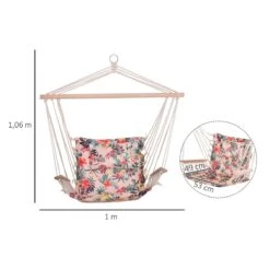 Outsunny Silla Colgante Estampado Floral Hamaca Con Cojín Reposacabezas Para Interior Exterior 100x106 Cm Carga Máx. 100 Kg -OUTSUNNY TIENDA bc4300875cdda23199e6c474abb3852d724545c0 f41ace0d902d4b179818ab5c393e8cdd