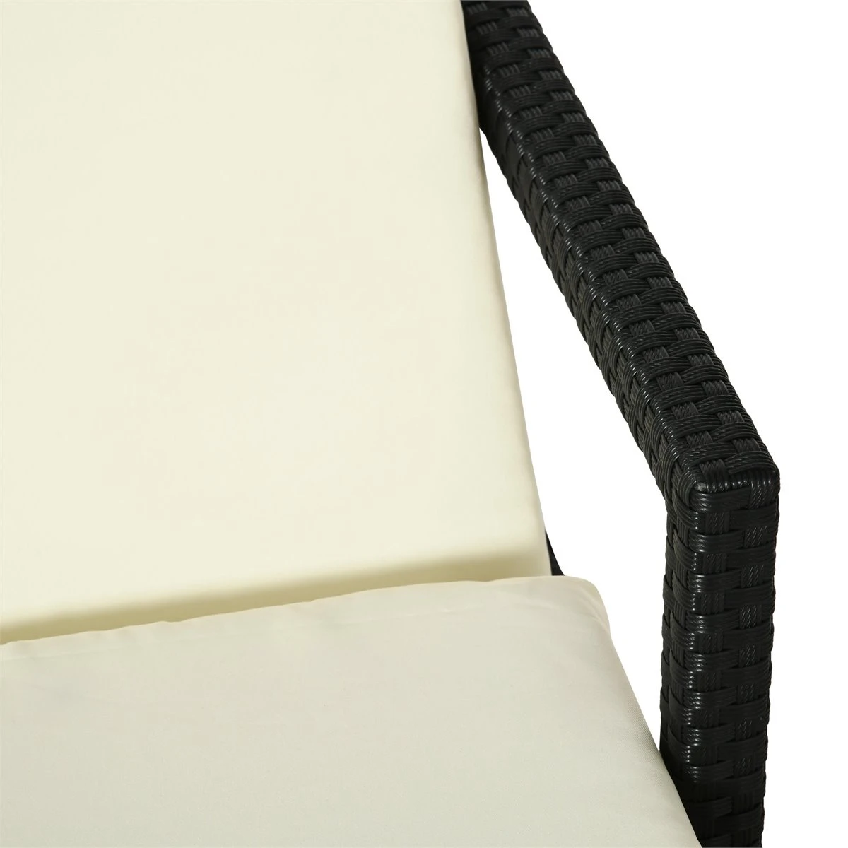 Outsunny Conjunto De 2 Tumbonas De Ratán De Jardín Con Cojines Acolchados Respaldo Ajustable En 5 Posiciones 2 Ruedas Y Tela Extraíble Lavable 67x196x51 Cm Negro 10 Outsunny Conjunto De 2 Tumbonas De Ratán De Jardín Con Cojines Acolchados Respaldo Ajustable En 5 Posiciones 2 Ruedas Y Tela Extraíble Lavable 67x196x51 Cm Negro - Imagen 8