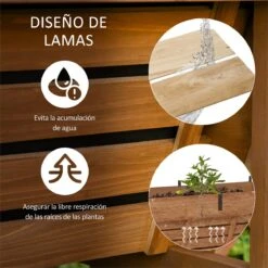 Outsunny Huerto Urbano Elevado De Madera 120x55x143 Cm Mesa De Cultivo De Jardín Con Red De Sombra De Malla Y Tela Geotextil Para Cultivos Plantas Flores Natural -OUTSUNNY TIENDA beb47c8ee244cf1b1d8761000966607ccf7b958b 34623eef14534198ba087927ccd02299