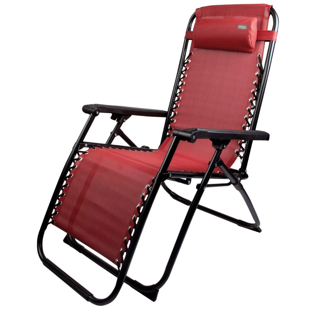 Tumbona Gravedad Cero Burdeos, Reclinable Y Plegable Aktive Beach 3 Tumbona Gravedad Cero Burdeos, Reclinable Y Plegable Aktive Beach