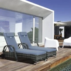 Outsunny Conjunto De 2 Tumbonas De Ratán De Jardín Chaise Longue Con Respaldo Ajustable En 5 Posiciones Cojines Acolchados Reposacabezas Y 2 Ruedas 200x73x72-103 Cm Gris 12 Outsunny Conjunto De 2 Tumbonas De Ratán De Jardín Chaise Longue Con Respaldo Ajustable En 5 Posiciones Cojines Acolchados Reposacabezas Y 2 Ruedas 200x73x72-103 Cm Gris -OUTSUNNY TIENDA bef3f8290cdc9233f42b1311a8157d89d6cf3df4 dbc7cc0fba1448b5bf3e105f77fa2916