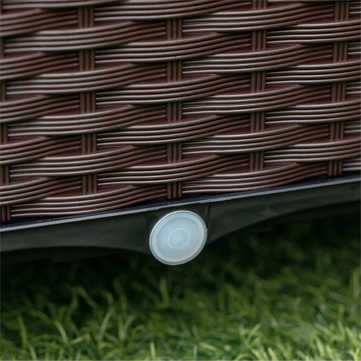 Outsunny Jardinera De Plástico Curdrada Con 4 Ruedas Macetero De Jardín Con Agujeros De Drenaje Para Cultivo De Plantas En Exterior Patio Terraza 40x40x31,5 Cm Marrón 8 Outsunny Jardinera De Plástico Curdrada Con 4 Ruedas Macetero De Jardín Con Agujeros De Drenaje Para Cultivo De Plantas En Exterior Patio Terraza 40x40x31,5 Cm Marrón - Imagen 6