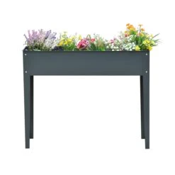 Outsunny Jardinera Elevada Cama De Jardín Elevada Rectangular Mesa De Cultivo Para Plantas Verduras Y Flores Con 3 Orificios De Drenaje 100x30x80 Cm Gris -OUTSUNNY TIENDA c204965e26812f9b5420e5701d63d6fcb26c3407 dfc7da9f52be458f92af10f794d6dd0a