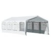Outsunny Carpa De Jardín Cochera Gazebo 8x4m Pergola Cenador Pabellón 4 Paneles Laterales 8 Ventanas Para Fiesta Eventos Bodas Acero PE Blanco -OUTSUNNY TIENDA c36fc2bf3da922d58746307021f6c49baa57de6f dd22b0c7578e4c7ea7c92010c36a6dde