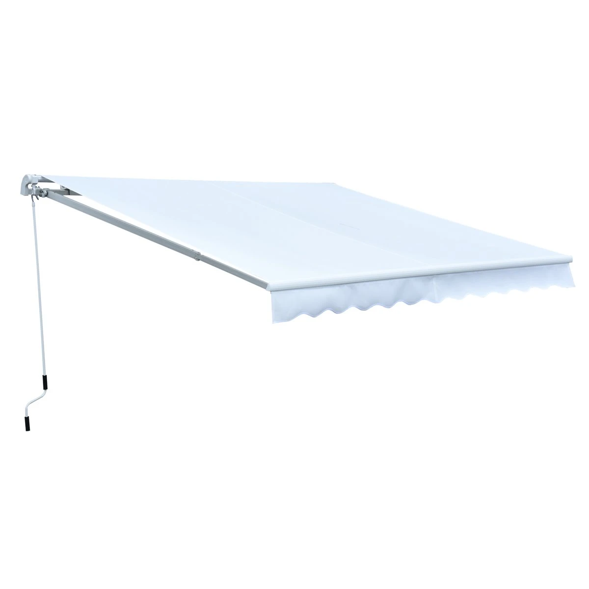 Outsunny Toldo Manual Plegable De Aluminio Ángulo Ajustable Con Manivela Para Exterior Balcón Jardín Terraza 3x2,5m Blanco 3 Outsunny Toldo Manual Plegable De Aluminio Ángulo Ajustable Con Manivela Para Exterior Balcón Jardín Terraza 3x2,5m Blanco