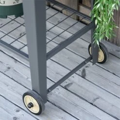 Outsunny Huerto Urbano Jardinera Elevada De Metal Cama De Jardín Con Ruedas Asa Lateral Y Estante Inferior Para Cultivo Plantas Hortalizas Flores 104x39x80 Cm Gris -OUTSUNNY TIENDA c3e8430bb19cc658c84a377fa04192043a3fcda3 1a83ecaf326c46498d2481065b42e353