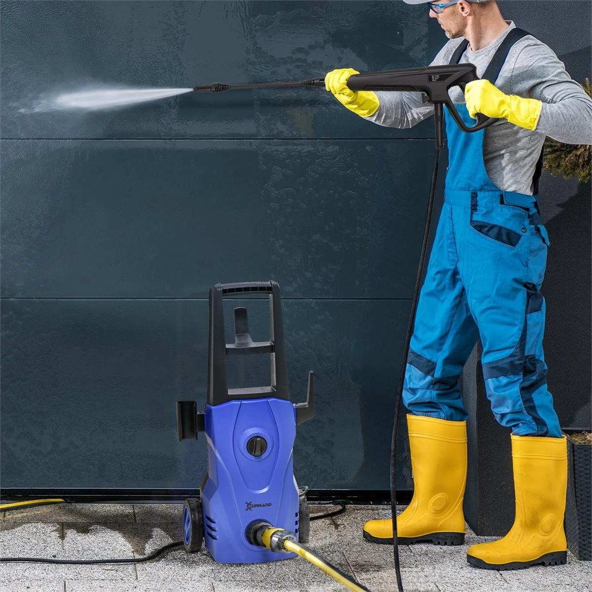 DURHAND Hidrolimpiadora Lavadora De Alta Presión 1600W Caudal 432 L/h Bomba De Aluminio Presión De 135 Bar Manguera De 6 M Incluye Botella De Jabón Boquilla Cepillo 32x24x65 Cm Azul 4 DURHAND Hidrolimpiadora Lavadora De Alta Presión 1600W Caudal 432 L/h Bomba De Aluminio Presión De 135 Bar Manguera De 6 M Incluye Botella De Jabón Boquilla Cepillo 32x24x65 Cm Azul - Imagen 2