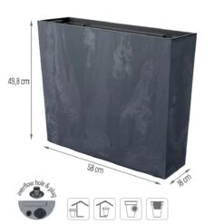 Prosperplast Jardinera Para Balcón Urbi Case Beton Effect , Con Depósito, Dimensiones (Mm) 580X180X498, Color Antracita -OUTSUNNY TIENDA c438d995537c1e802255b91040f6dacc23b9eb03 dd40cd901fb24426a9232f5476f70116