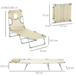 Outsunny Tumbona Reclinable Y Plegable De Jardín Con Orificio De Lectura Reposacabezas Y Respaldo Ajustable En 5 Niveles Para Playa 182x56x24,5 Cm Beige 11 Outsunny Tumbona Reclinable Y Plegable De Jardín Con Orificio De Lectura Reposacabezas Y Respaldo Ajustable En 5 Niveles Para Playa 182x56x24,5 Cm Beige -OUTSUNNY TIENDA c4d0ca4851adf7a42a69fa48286e9687e56ed46a 4c8932cdbda54428a059e48db1802883