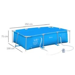 Outsunny Piscina Desmontable Tubular 292x190x75 Cm Con Depuradora De Cartucho 1200L/H Piscina Rectangular De Exterior Para Adultos Y Niños 3600L Azul -OUTSUNNY TIENDA c511d899ef06ad7728e8ee65ae97443df6171ca6 da7997823fc04d5b90f61ab02f873cf8