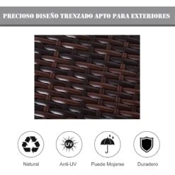 Outsunny Conjunto De Tumbona Exterior De Ratán 2 Plazas Con Cojines Acolchados Resistente Al Agua Con Respaldo Regulable De 5 Niveles Soporta 220 Kg 195x120x28 Cm Marrón -OUTSUNNY TIENDA c55660fc2c15c5dba679cf97664b9a7f97bf909b a7b8df99cff34cd7a9d92d5ea1b28ca8